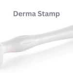 Close-up of a derma stamp skincare tool for precise skin rejuvenation.