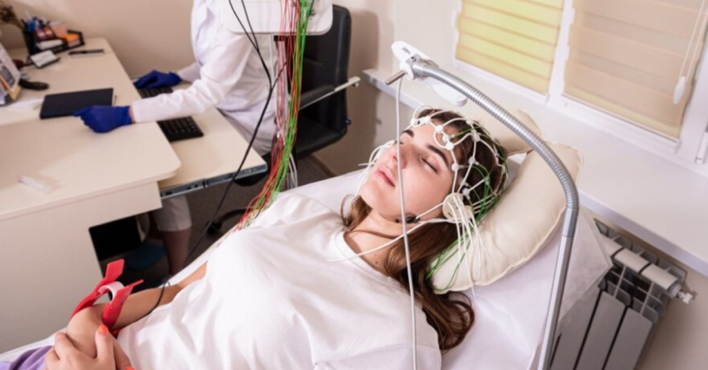 TMS treatment session for APN, using non-invasive magnetic stimulation to improve mental health and behavioral control