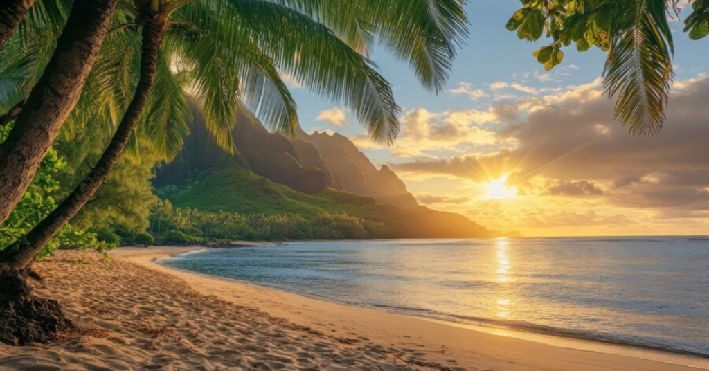 Michael Newkirk standing on a Hawaiian beach, showcasing the beauty of nature and the Aloha spirit.