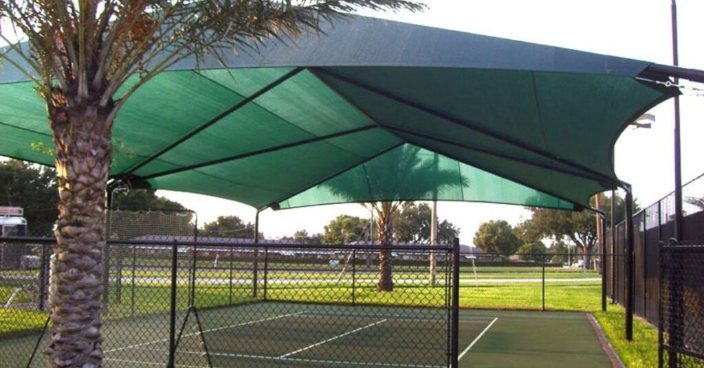 tennis court shade structures